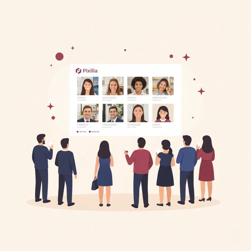 Live photo wall displaying uploaded photos in real-time